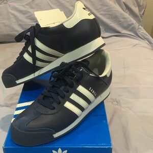 Adidas Navy and White Samba Sneakers